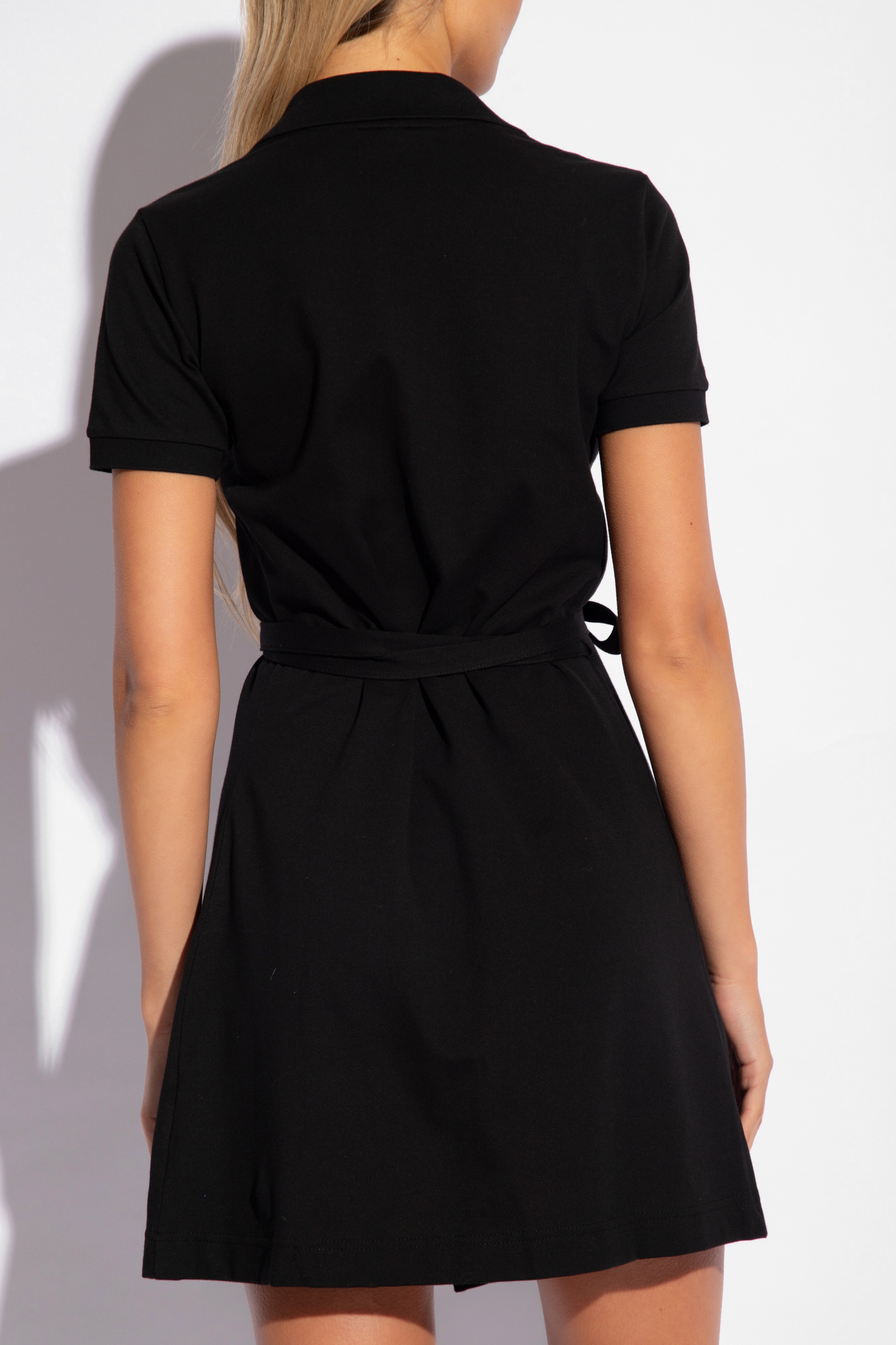 ★LACOSTE★ Women's Cara Short Sleeve Woven Dress Black EF42 Women's Stretch Mini Piqué Wrap Polo - Polo Shirts - New In
